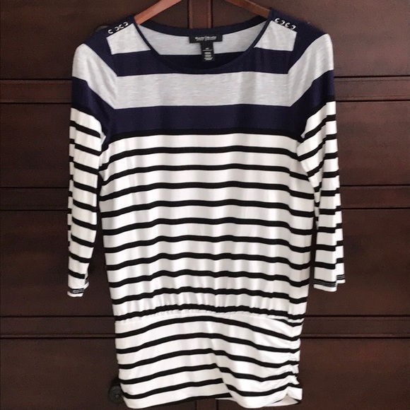 White House Black Market Tops - WHBM Nautical Boatneck 3/4 Sleeve Striped Top XS